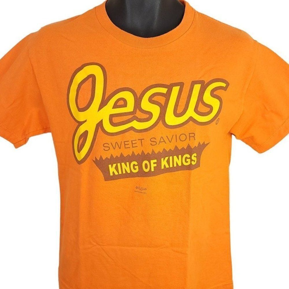 Christian T Shirt Vintage 90s Y2K Jesus Christ Reeses Candy Parody Mens Small